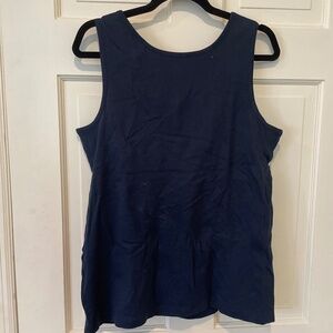 Lands' End Navy Blue Tank Top with Built In Bra